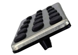 Ford Mustang Pedal Cover Kits - Left Foot - Ford Racing - Aluminum and Urethane Special Edition - Brushed Aluminum - `94-`02